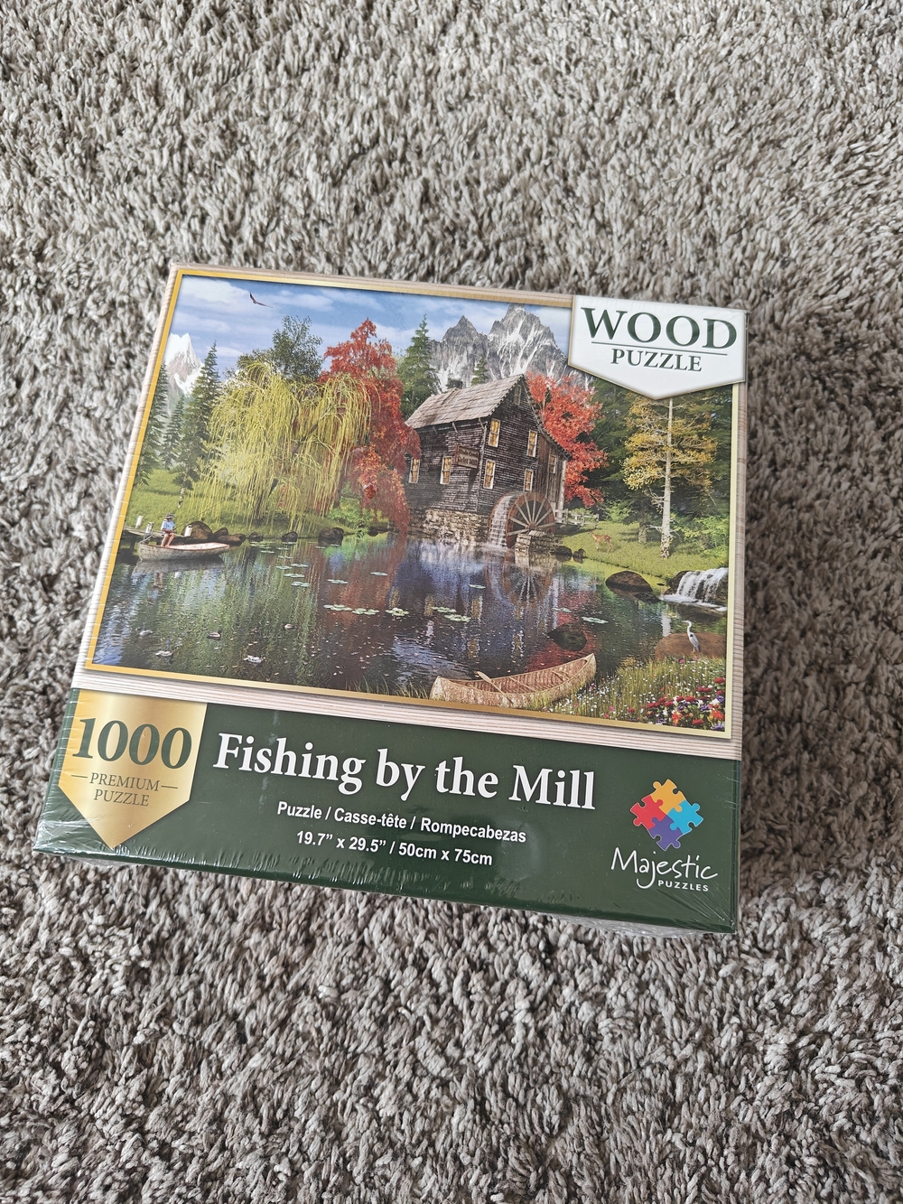 Springbok Majestic 1000 Piece Wooden Jigsaw Puzzle: Fishing by the Mill